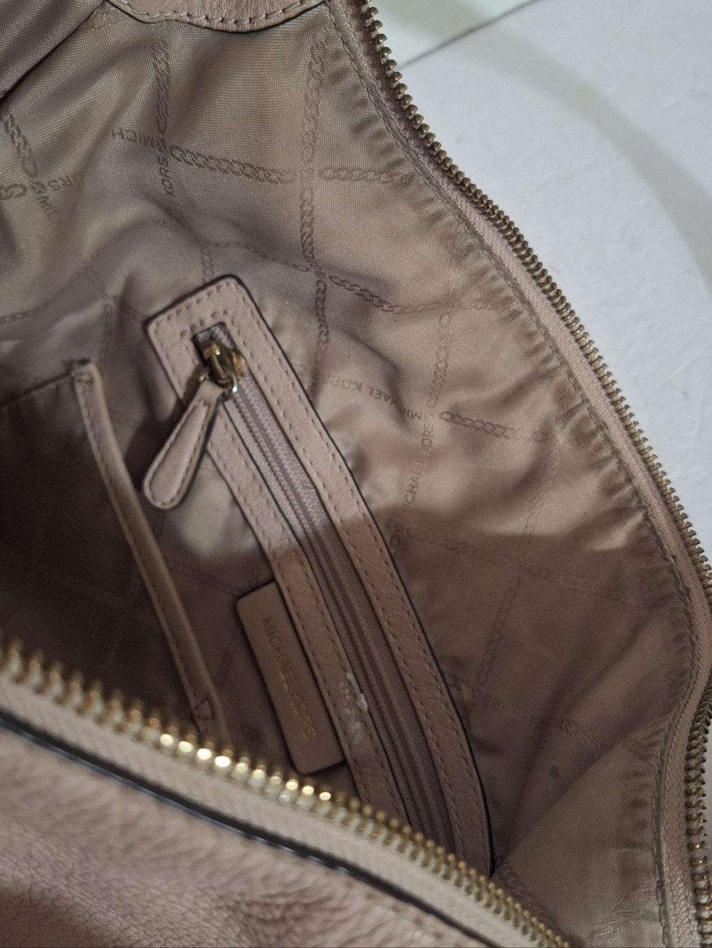 Michael Kors Lexington Large Hobo Shoulder Bag Blush Beige Pink GUC - Picture 13 of 17